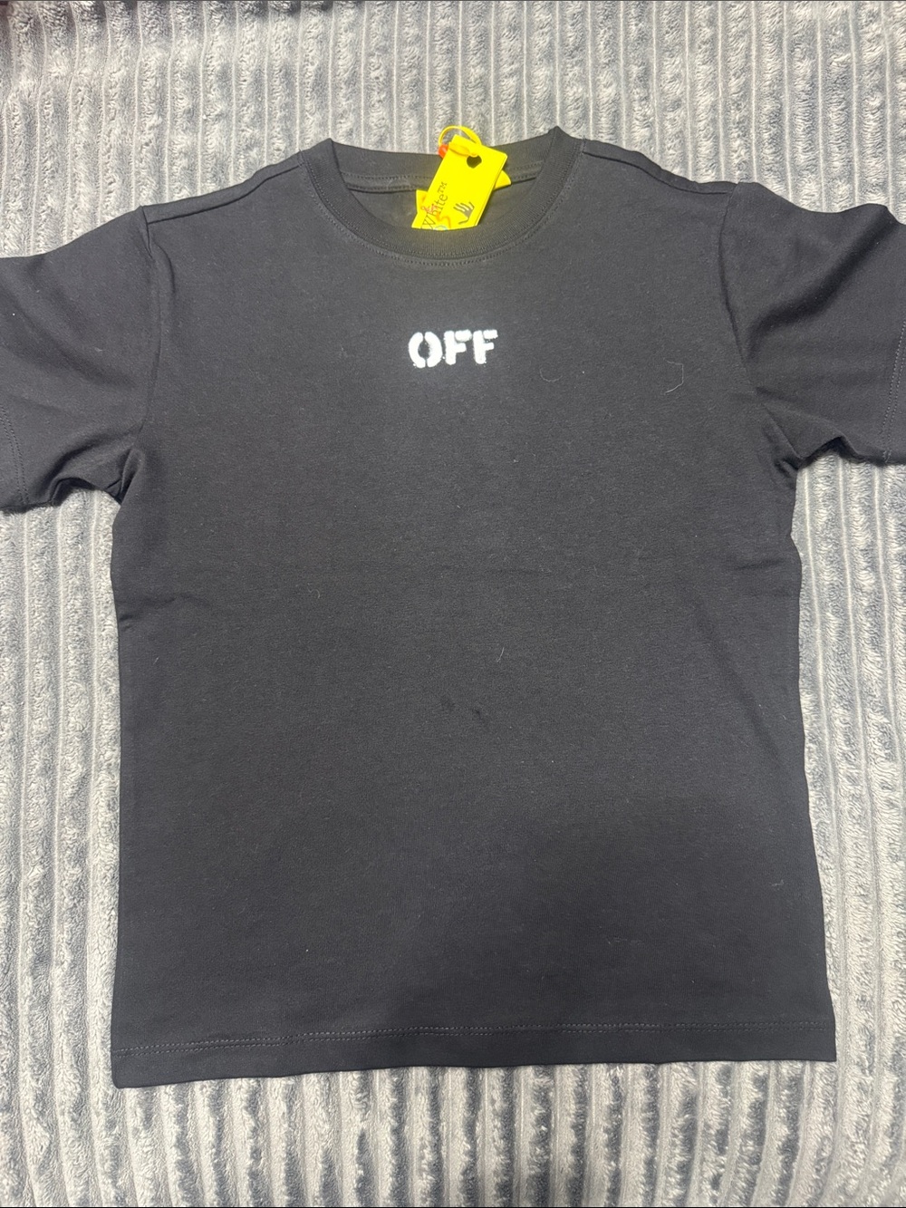 Off-White Black Kids T-Shirt with White "OFF" Chest Logo
